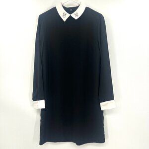 Victoria Beckham x Target Black White Peter Pan Collar Bunny Dress Women's Med